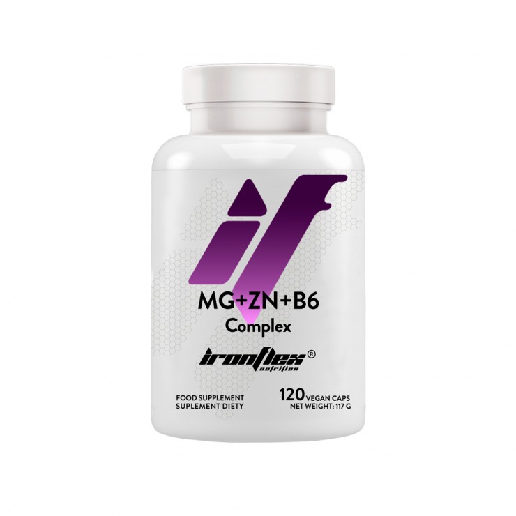 Магній Цинк IronFlex Magnesium MG + ZN + B6 120 капсул веге