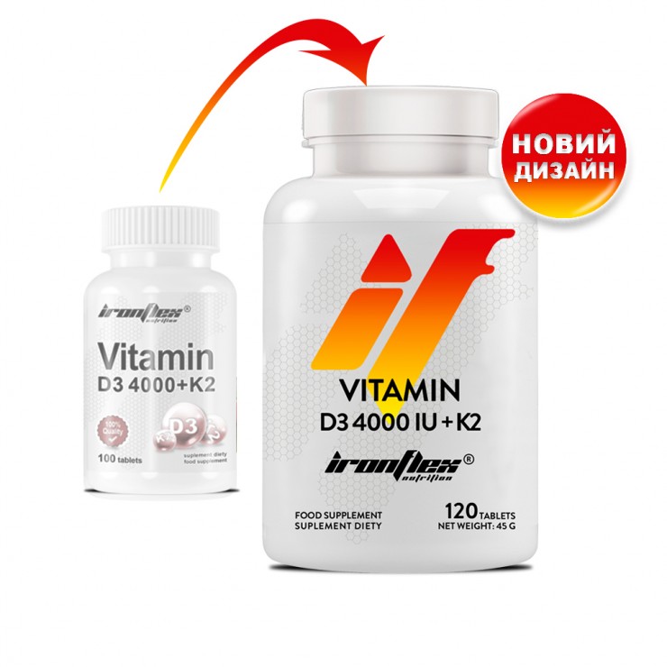 IronFlex Vitamin D3 4000 + K2 120 tabs